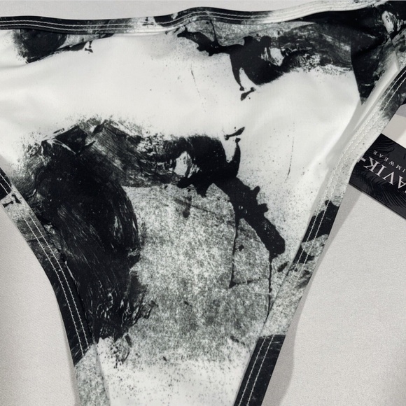 NWT Tavik [ Small ] Jayden Moderate Bikini Bottom in Smudge‎ Black White - Picture 7 of 10